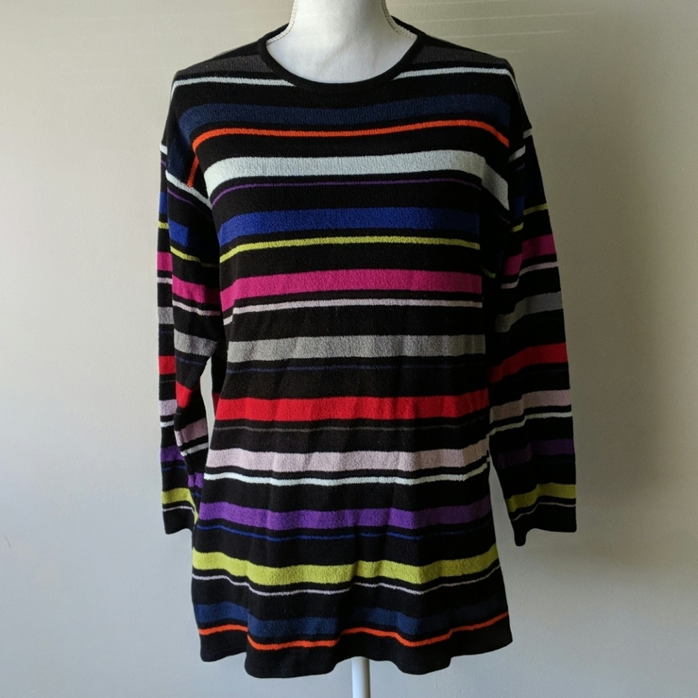 Black and Colored Stripe Sweater